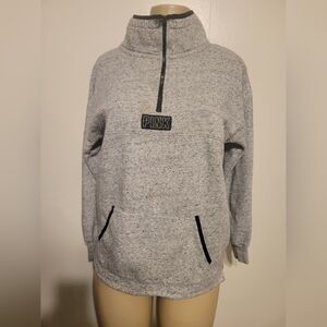PINK Gray Pullover Hoodie Sweater Medium Pockets